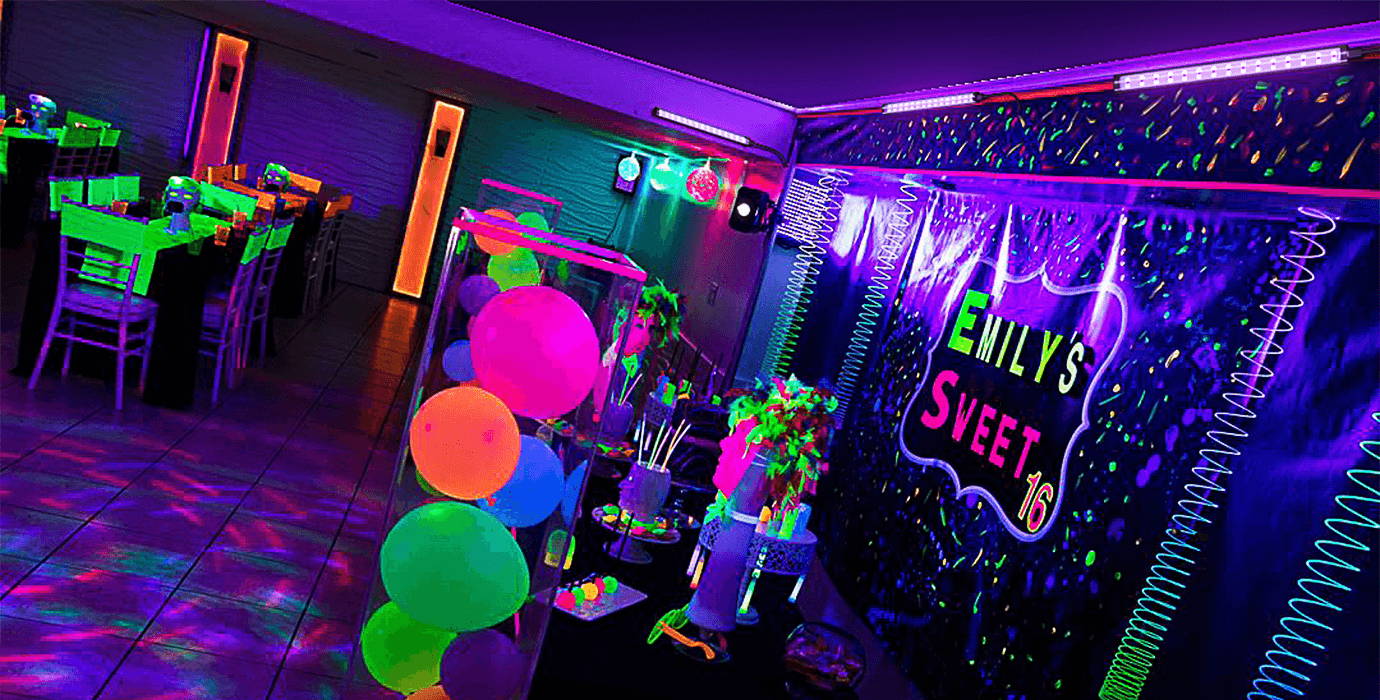 uv flood light birthday decoration