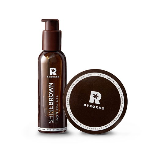 BYROKKO SHINE BROWN Bräunungscreme – 2 X 200 Ml, Mit Schokoladenduft | Für Solarium Und Natürliche Sonne | Gleichmäßige Bräune