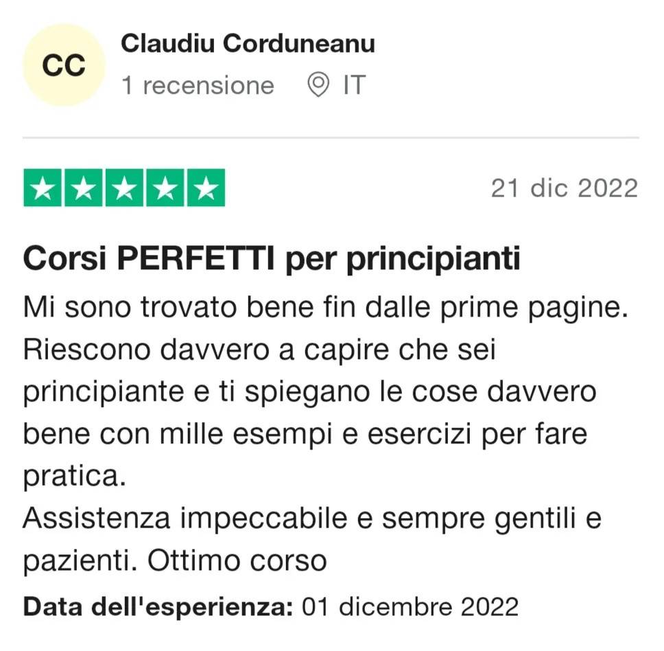 Corso di fotografia online Midnuances - 5 stelle su TrustPilot