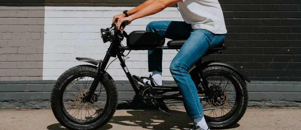 Rider on SUPER73 electric bike on street