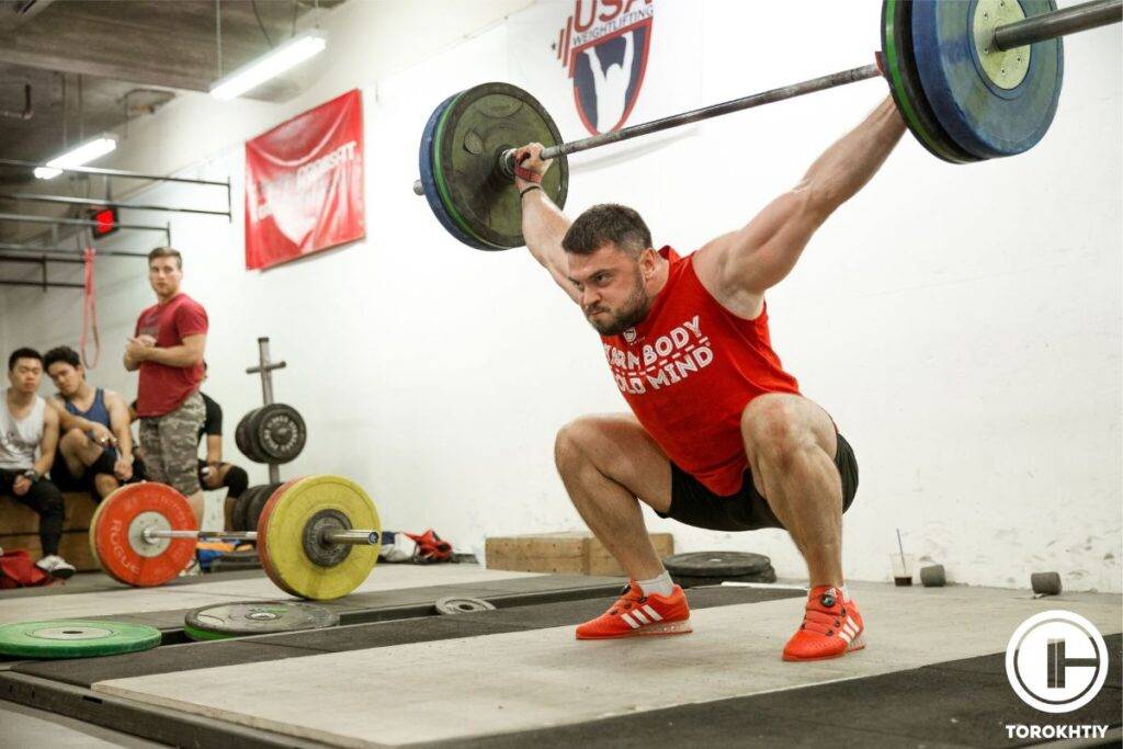 weightlifting training in gym