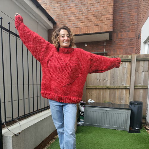 Giant Love Heart Sweater - Knitting Pattern
