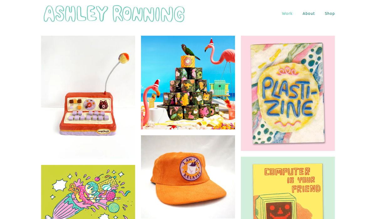 Screenshot of  Ashley Ronning, from the illustrator portfolios collection.