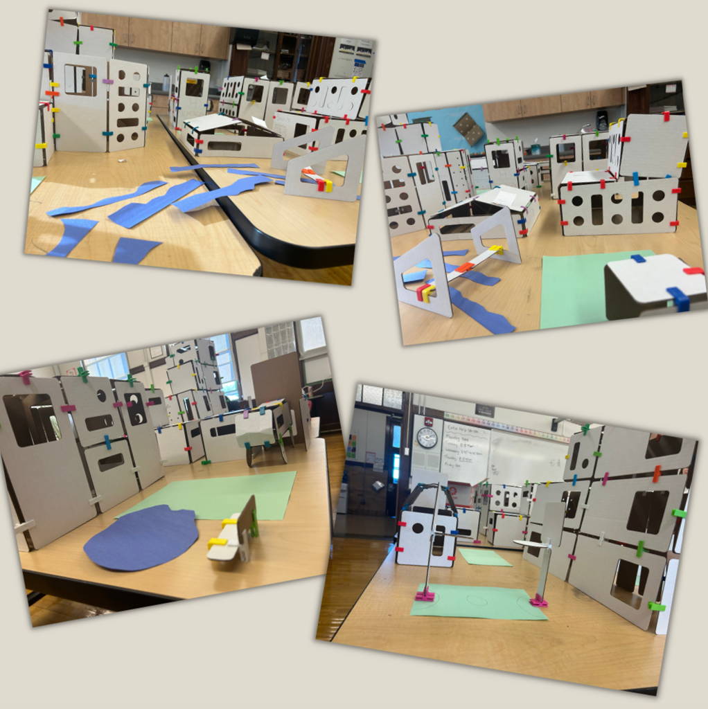 photo colage of students' model project of a boston community center