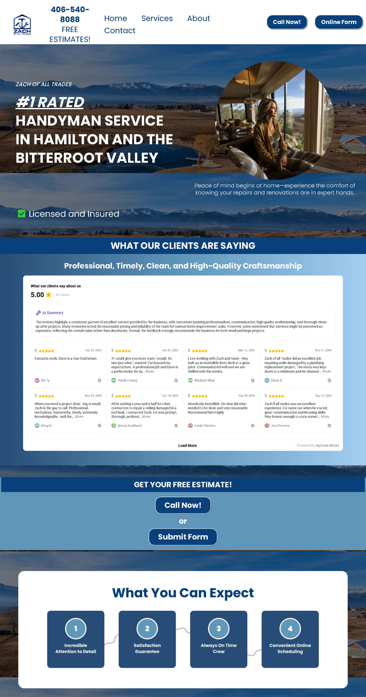 Screenshot of Zach of All Trades, from the homepage examples collection.