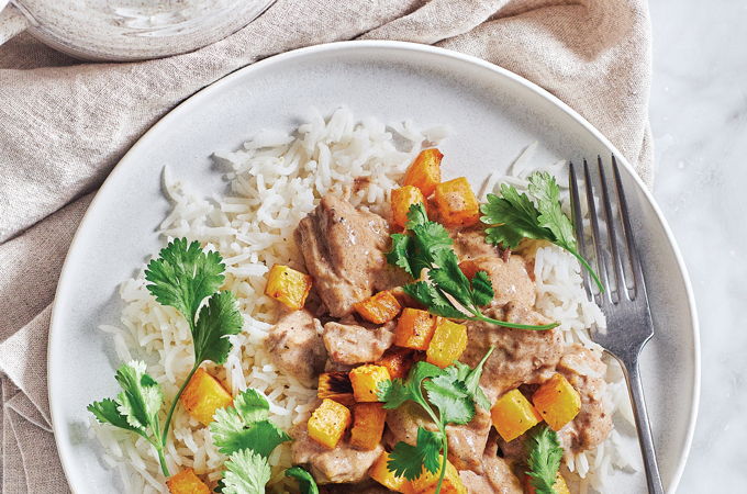 Chicken with Date Sauce and Roasted Rutabaga