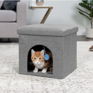 Footstool & Cat Bed Size Small in Stormy Gray