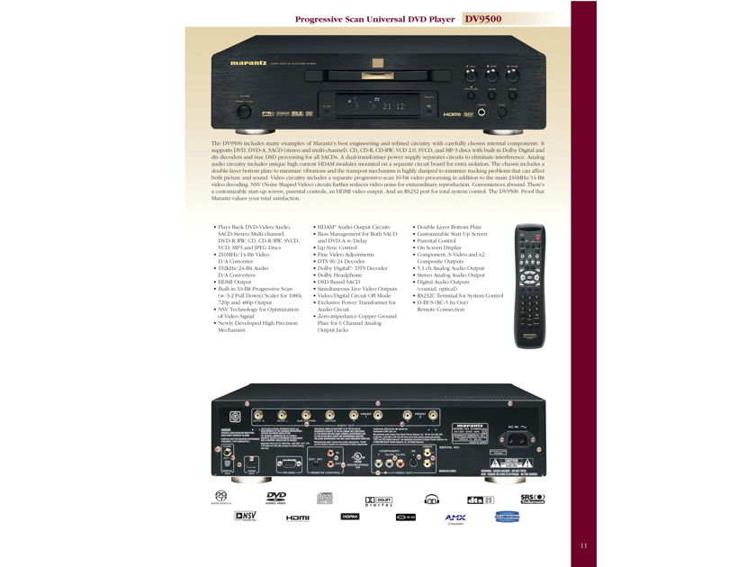 Marantz SACD/DVD-Audio Player DV9500