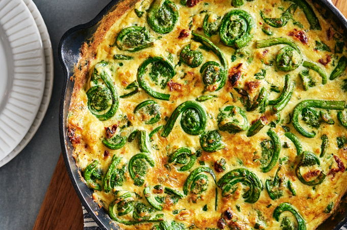 Frittata aux têtes de violon