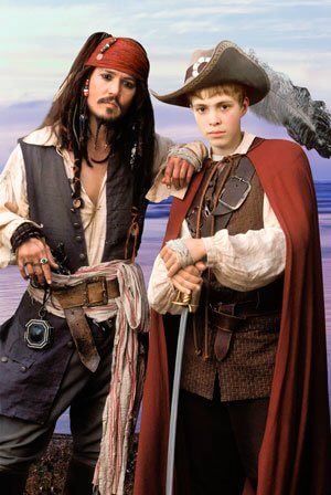 PSD исходник для монтажа - Джек Воробей с мальчиком