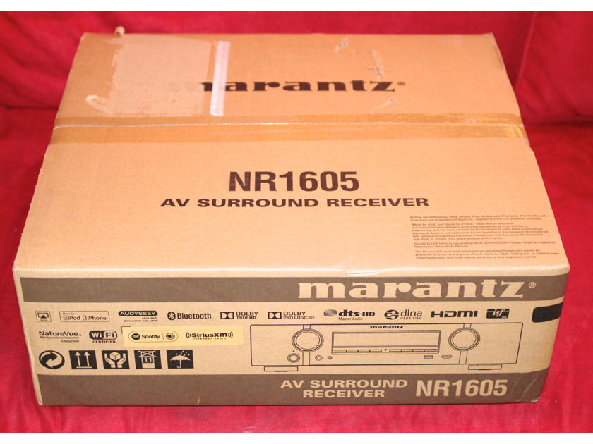 Marantz NR-1605  Slim Line 4K Ultra HD A/V Receiver with Wi-Fi and Bluetooth
