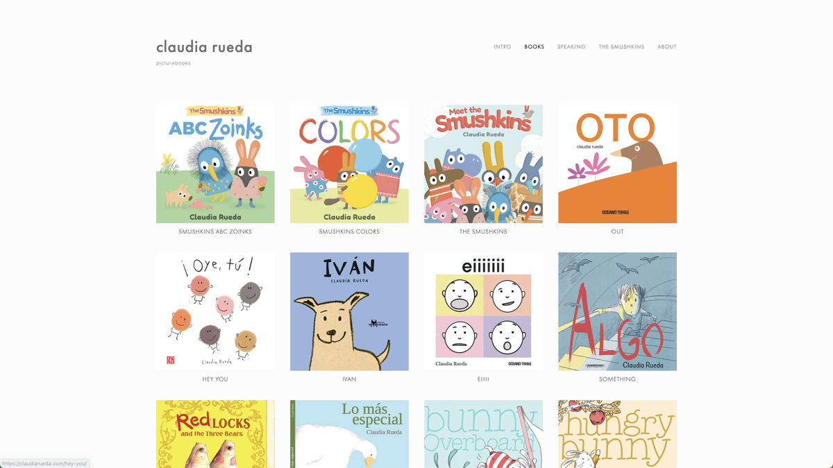 Screenshot of Claudia Rueda, from the author websites collection.