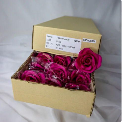 Solid Fuschia Velveteen Bloom -Realistic Artificial Flowers