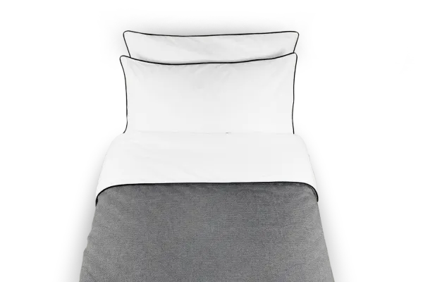 LEVIA Cover in Bed Jaquard / Percale Cotton - Black / White