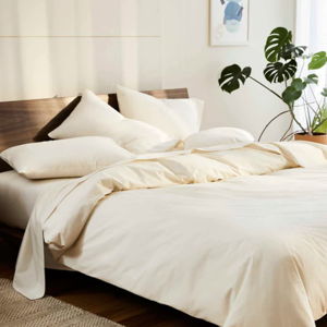 Classic Percale Duvet Set (Full/Queen | Cream)