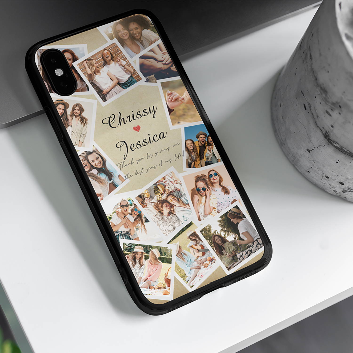 Custom Photo Collage Phone Case Personalized With Photos, Name, and Text Thank You For Giving Me The Best Year Of My Life