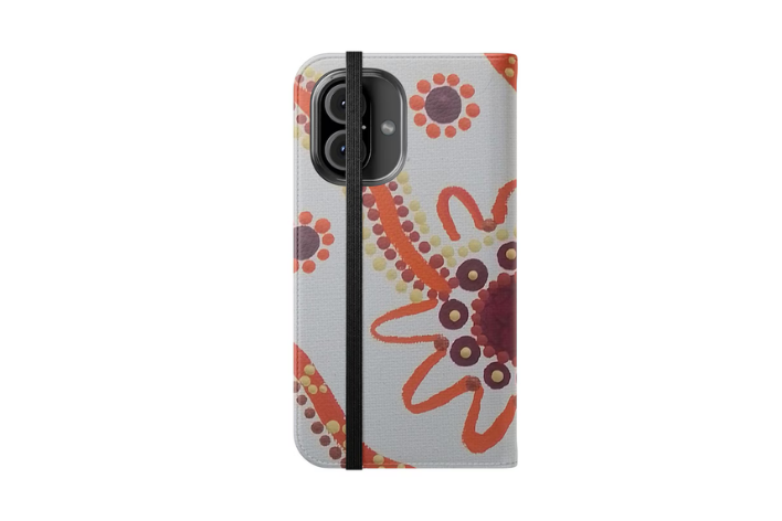 Floral Faux Leather Phone Wallet Case with Stand - Image 3