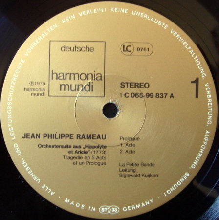★Audiophile★ Harmonia Mundi / KUIJKEN, - Rameau Orchest...