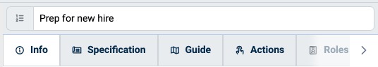 Detail pane showing the tabs of a selected Procedure
