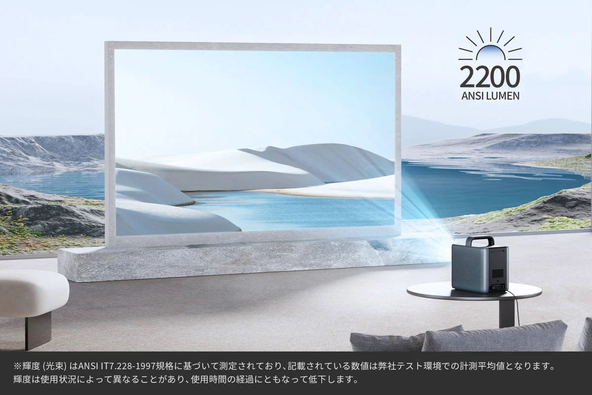 2200ANSIルーメンの圧倒的な明るさ