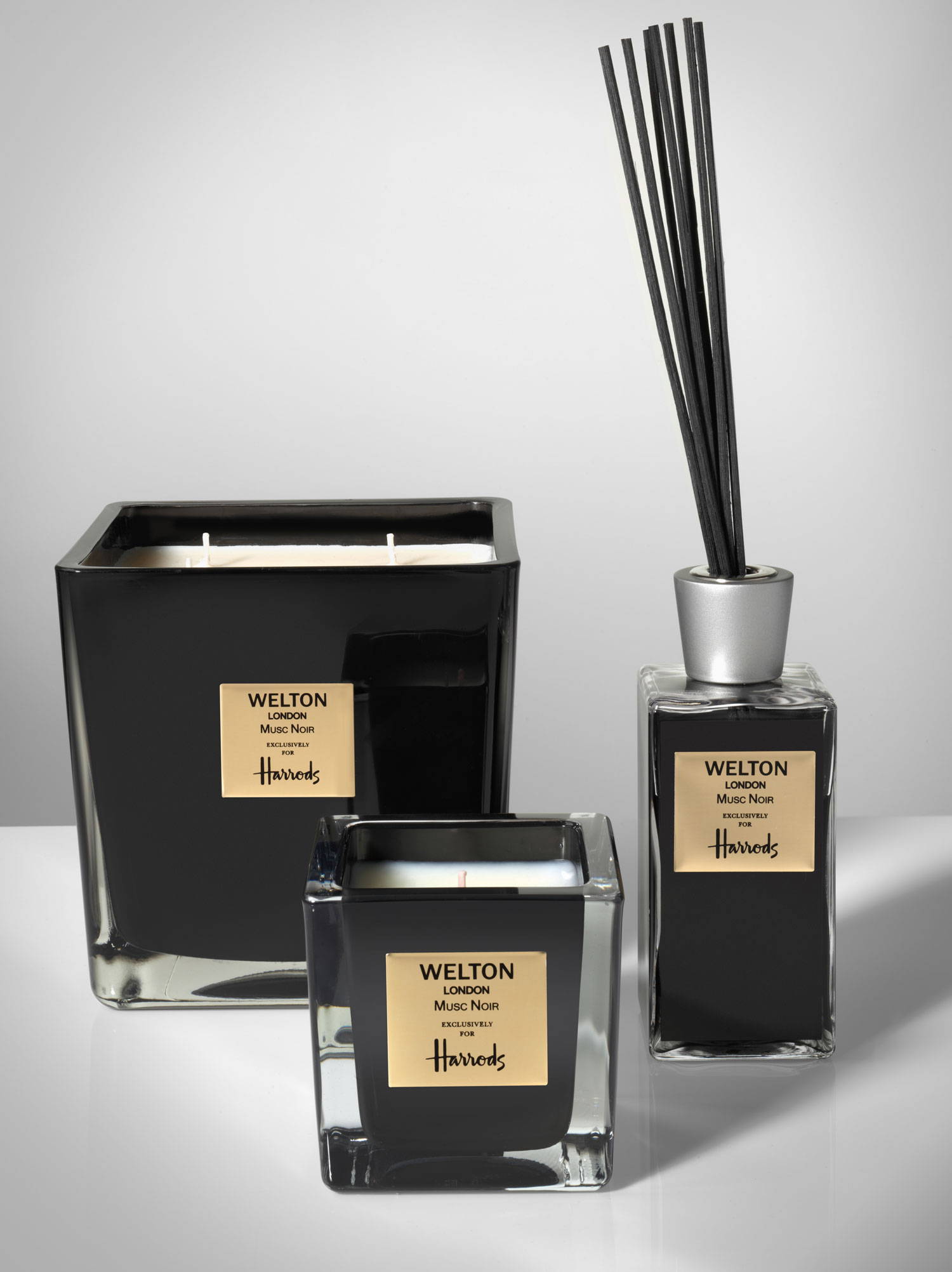 Special Edition Musc Noir exclusively for Harrods by Welton London, scented candles and home fragrance diffusers