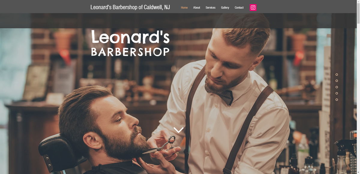 Screenshot of Leonard's Barber Shop, from the barber & barbershop websites collection.