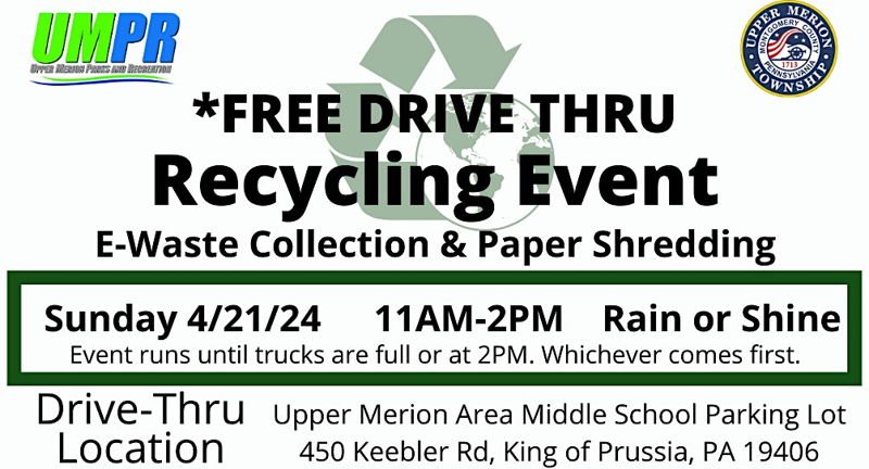 Upper Merion Township's  Drive-Thru Recycling Event