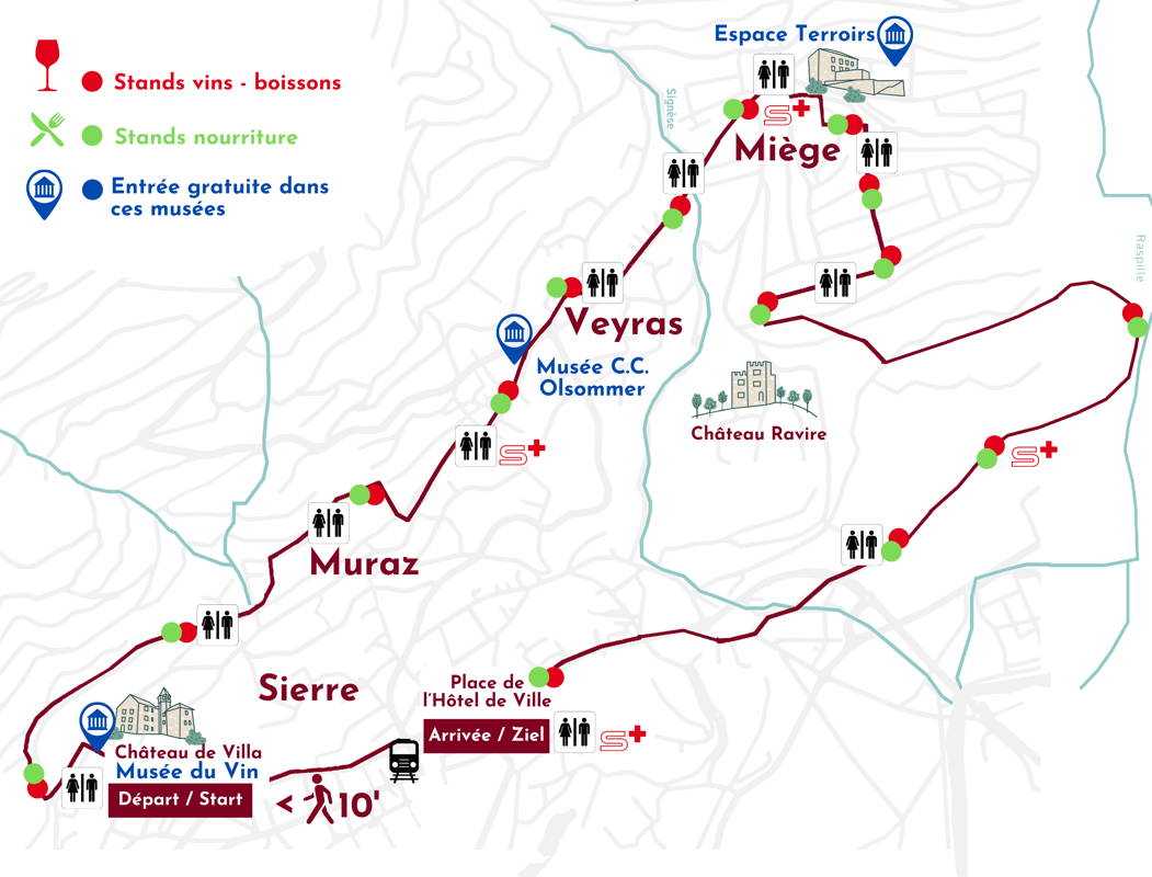 Parcours Marche des Cépages 2025 – Sierre, Muraz, Veyras, Miège