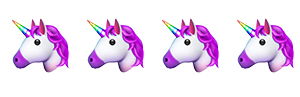 4 unicorn emojis