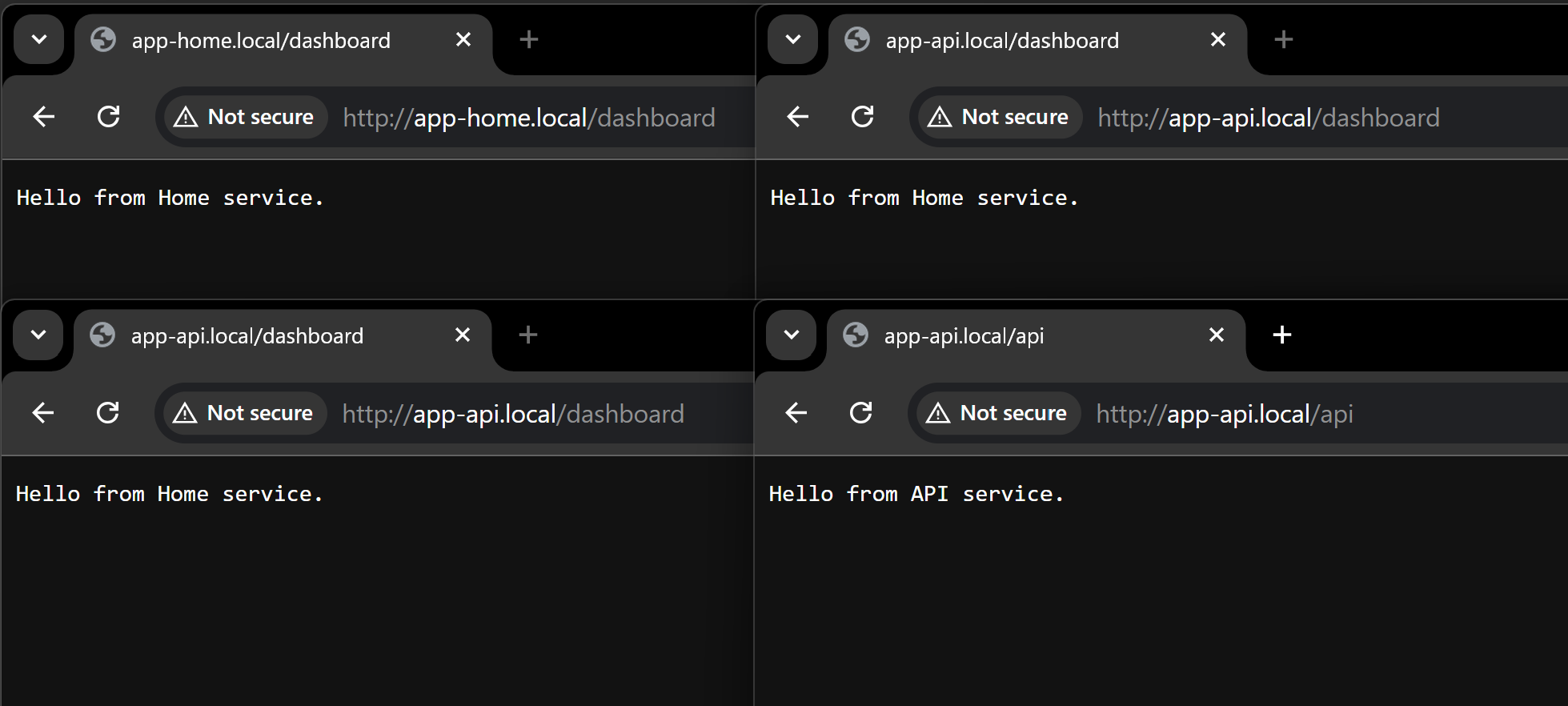 Accessing different services from different paths on the same host.