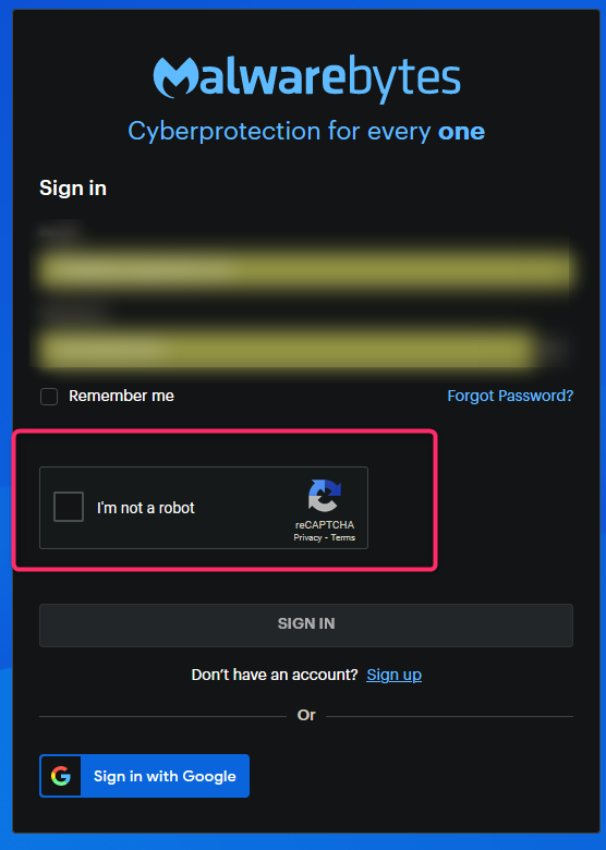 login malwarebtes account