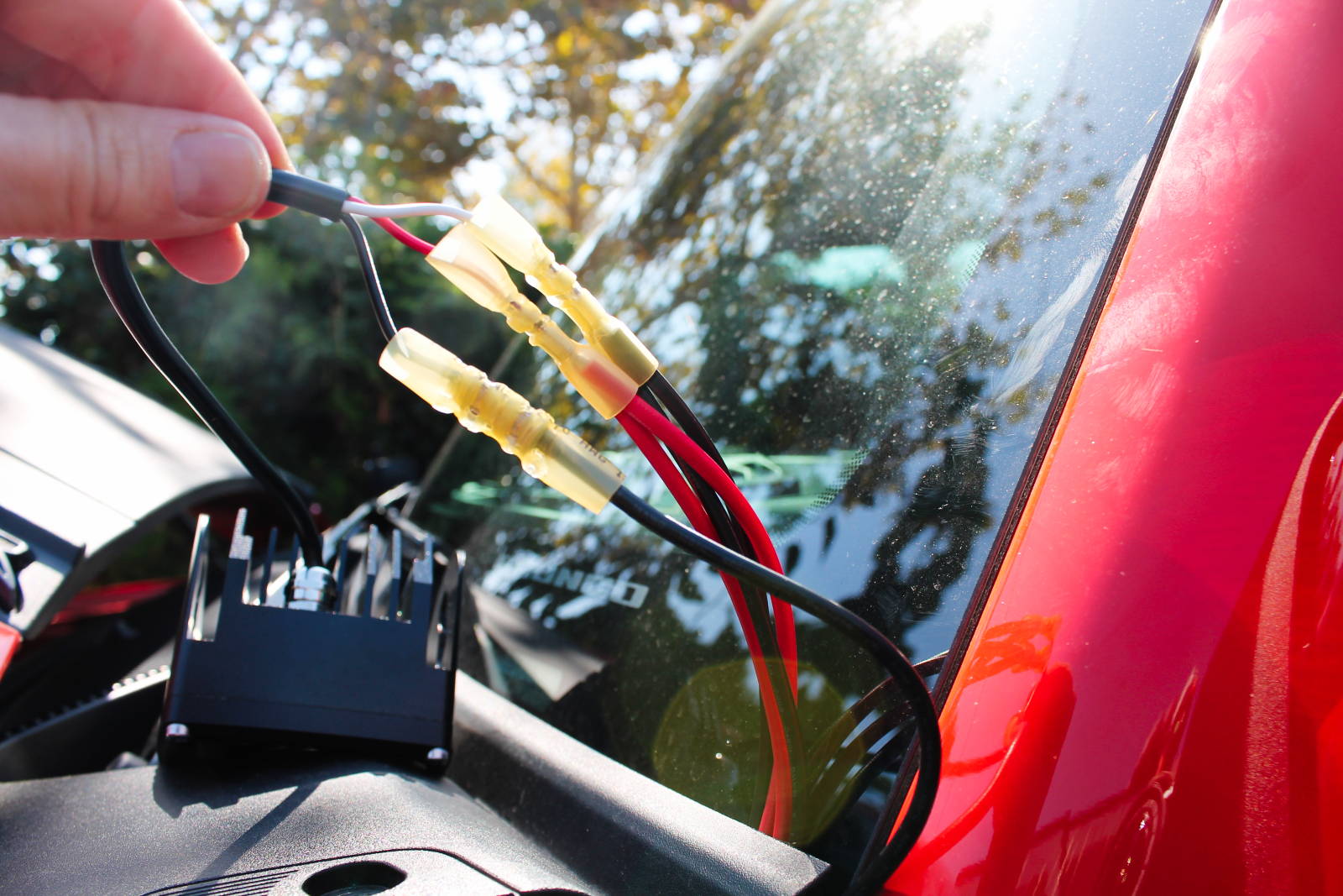 mike owner of MandR  automotive shows you black white and red wires on the ditch lights on ford bronco raptor