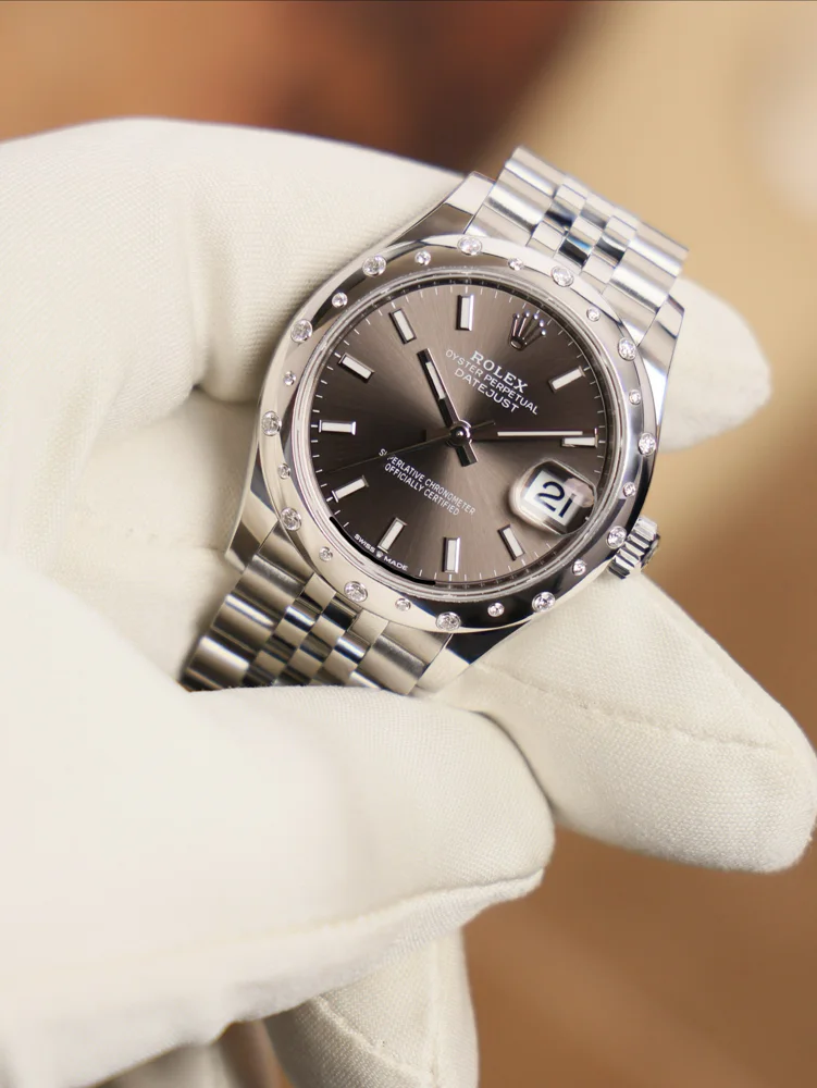 Domed Diamond-Set Bezel Grey dial Full set 2026, image 1