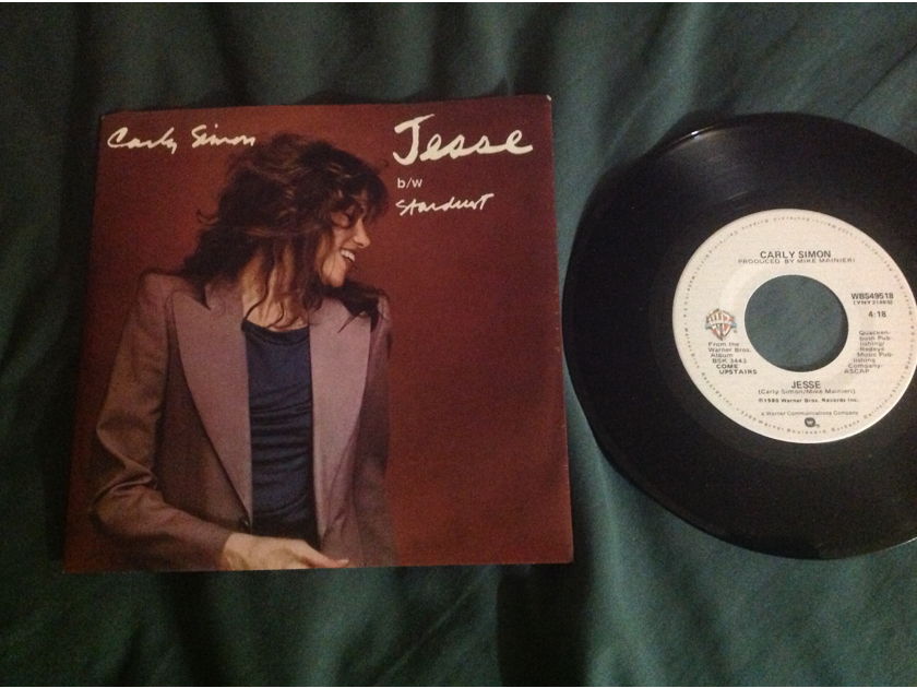 Carly Simon - Jesse Warner Brothers Records 45 Single With Picture  Sleeve NM