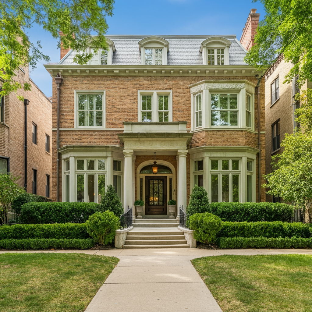 Historic Gold Coast mansion with meticulous landscaping and classic architectural details. The property exemplifies the timeless appeal of Chicago's premier neighborhood, where limited inventory of single-family homes creates competitive market conditions and strong appreciation potential.