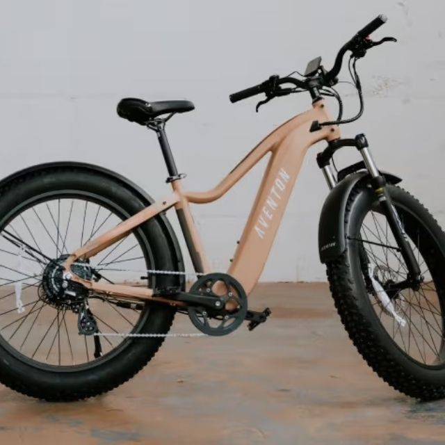 Aventon ebike on its stand