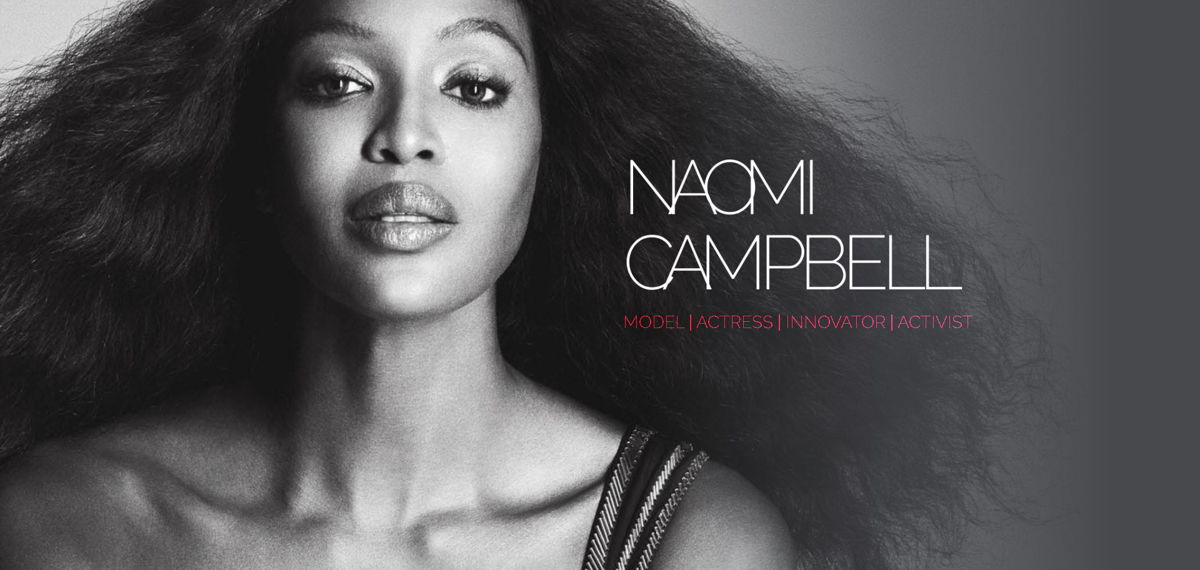 Screenshot of Naomi Campbell, from the model websites collection.