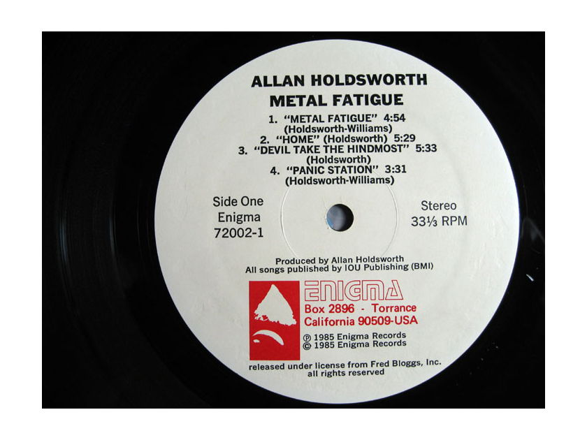 Allan Holdsworth With I.O.U. - Metal Fatigue - US First Pressing 1985 Enigma Records 72002-1