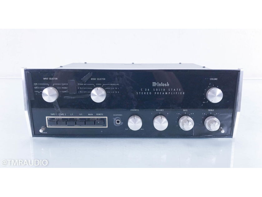 McIntosh C26 Vintage Stereo Preamplifier C-26 (No Headphone Output) (13713)