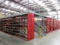 Red and Grey Shelving Supported Mezzanine