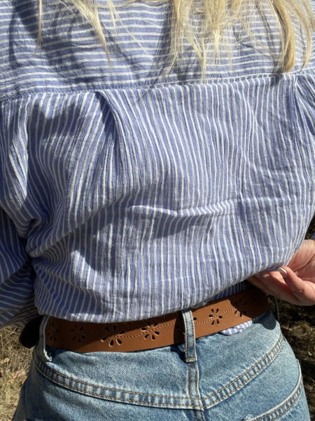 Genuine Leather Floral Ladies Belt 43038 - Image 5