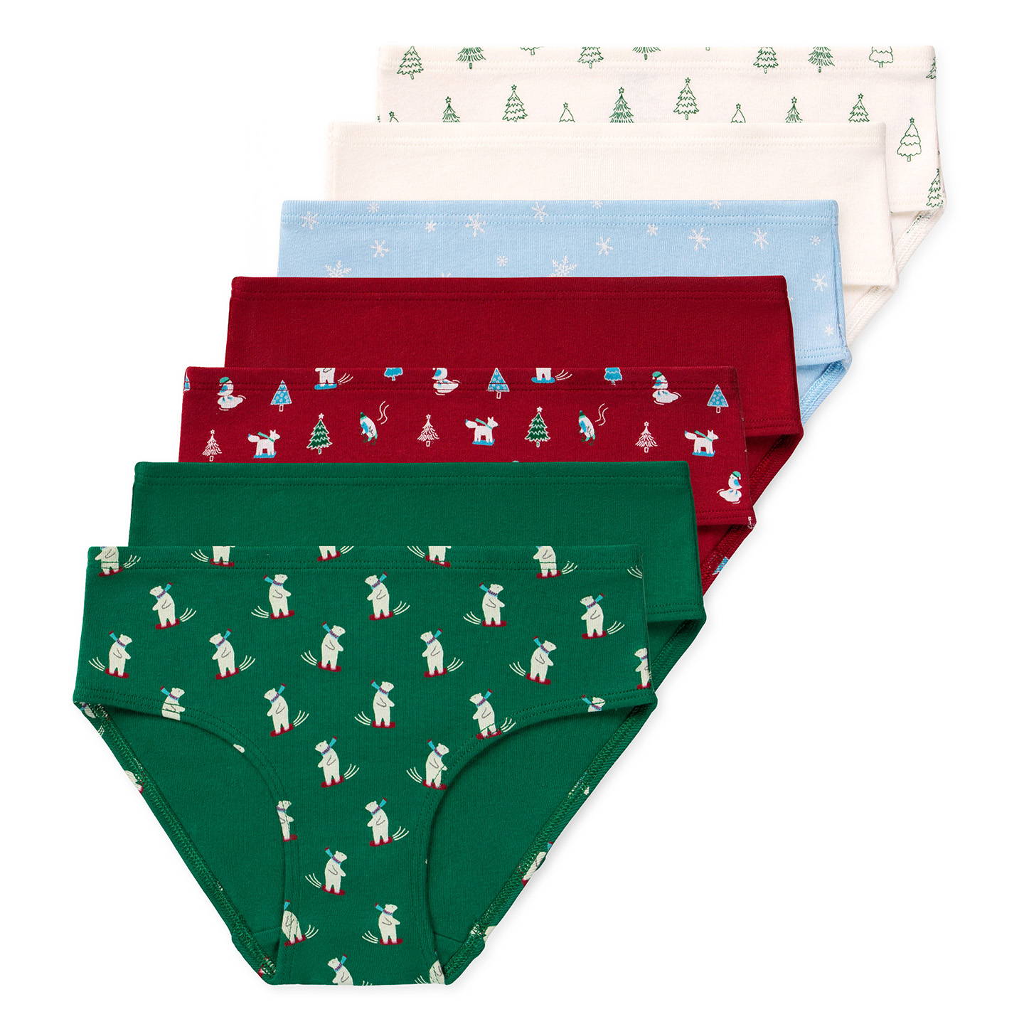 Gracie Girls Organic Briefs - Merry & Bright