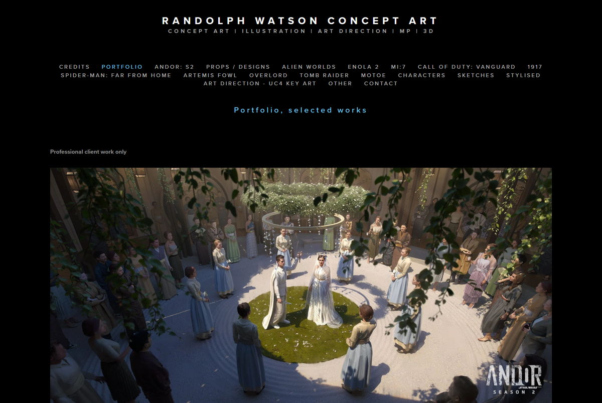 Screenshot of Randolph Watson, from the concept art portfolios collection.