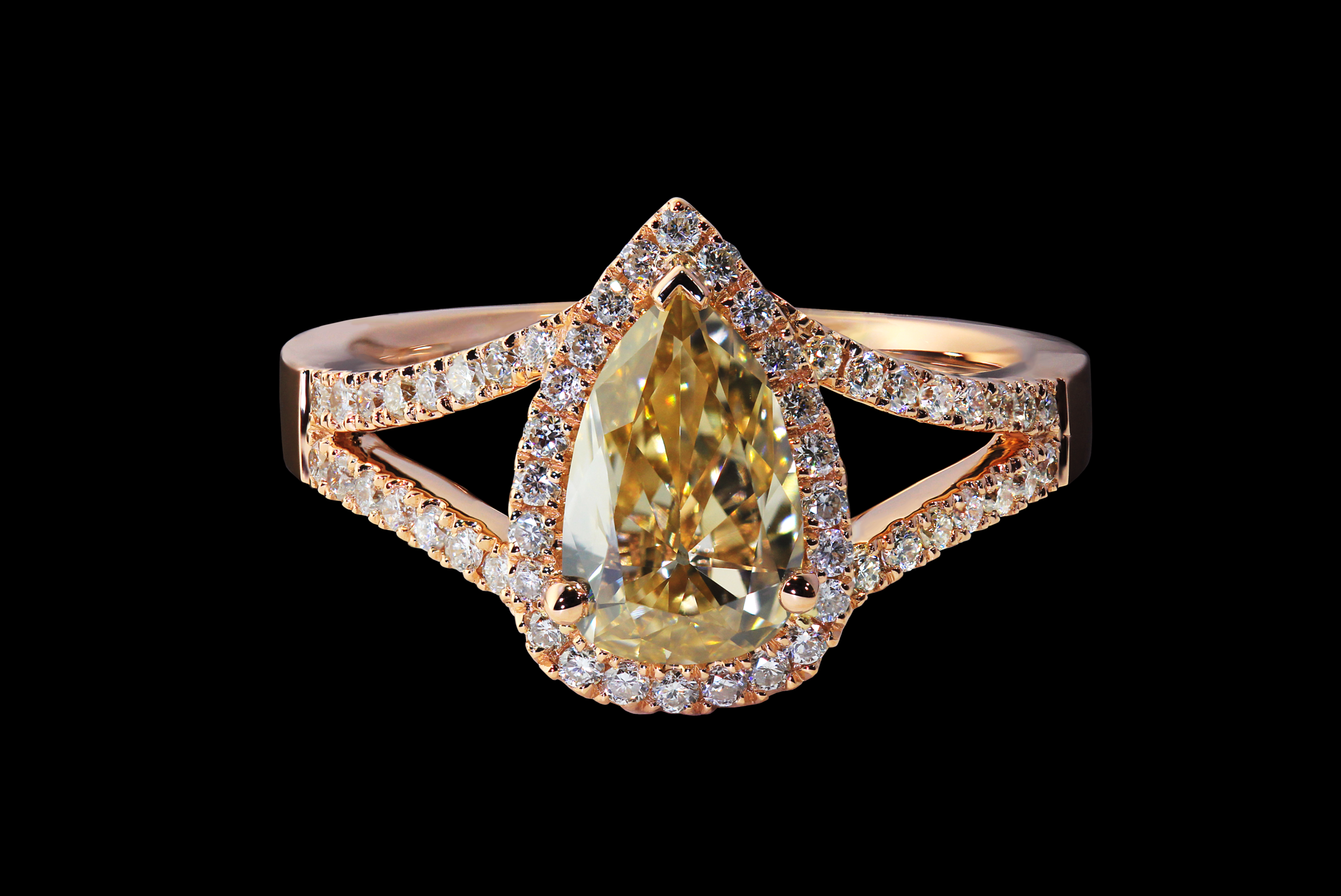 Champagne Sparkles Ring top view