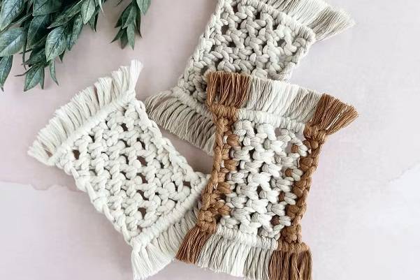 macrame coaster diy