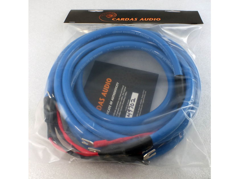 CARDAS AUDIO Quadlink “legacy” Speaker Cable - Certificate of Authenticity; (2.5M Pair - Spade); New-in-Box/Bag; 50% Off Retail
