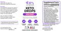 OPA NUTRITION KETO DIET DROPS LABELS AND DIRECTIONS