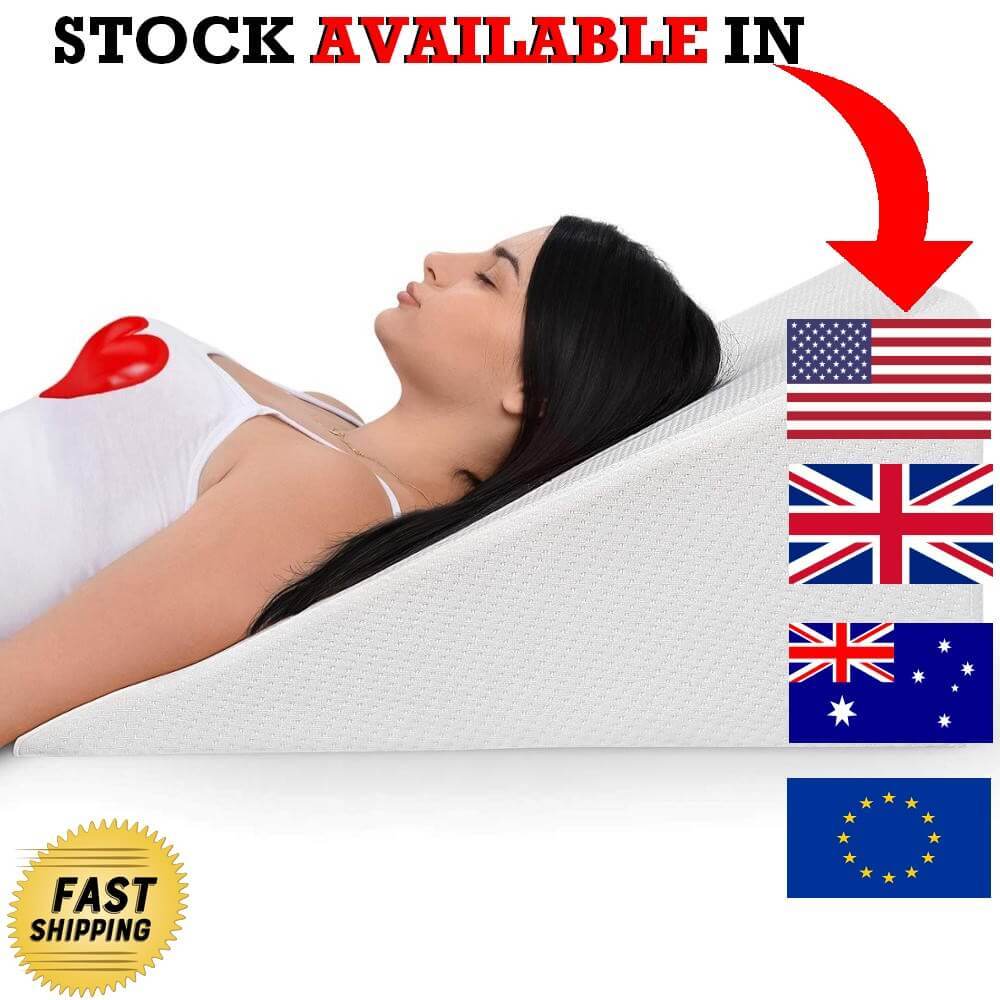 Wedge Pillow, Bed Triangle Pillow, Foam Wedge, Elevated Angled, Acid Reflux Pillow