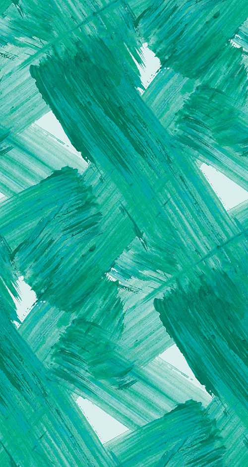 Green abstract painted linen-cotton fabric Panel Image