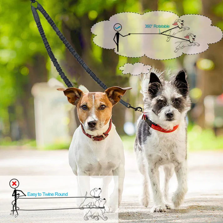 Pet Double-Ended Rope + 1.5M Leash - Easy to walk two dogs, tangle-free design - Image 5